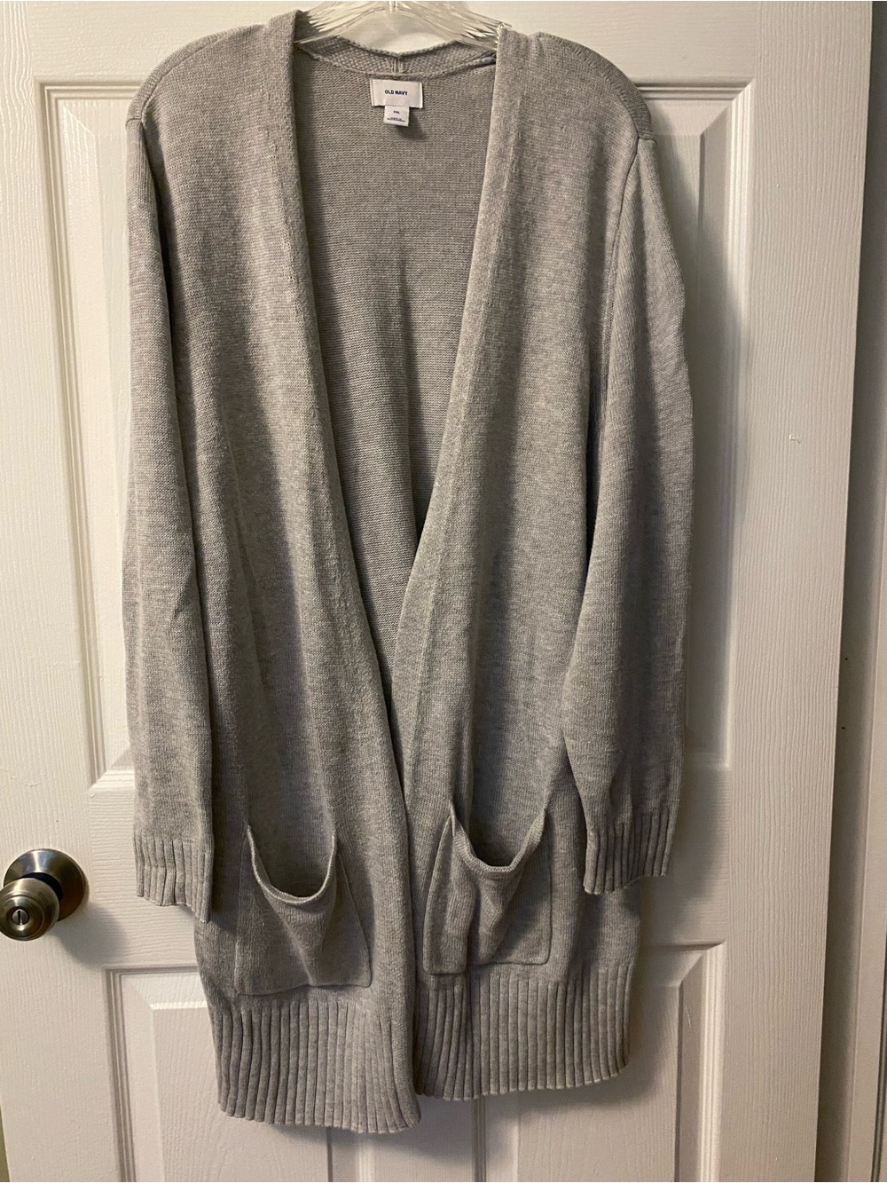 Old Navy Light Gray Open-Front Pocket Cardigan Size XXL